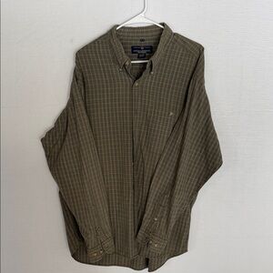 Stylish Olive Plaid Button Down Shirt